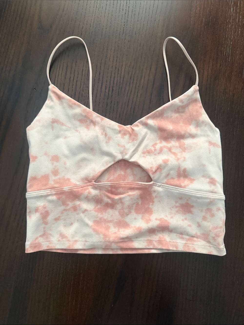 Abercrombie & Fitch Pink and White Tie-Dye Keyhole Bandeau